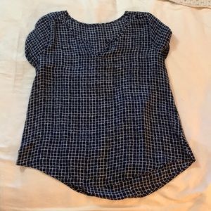 Navy and white blouse